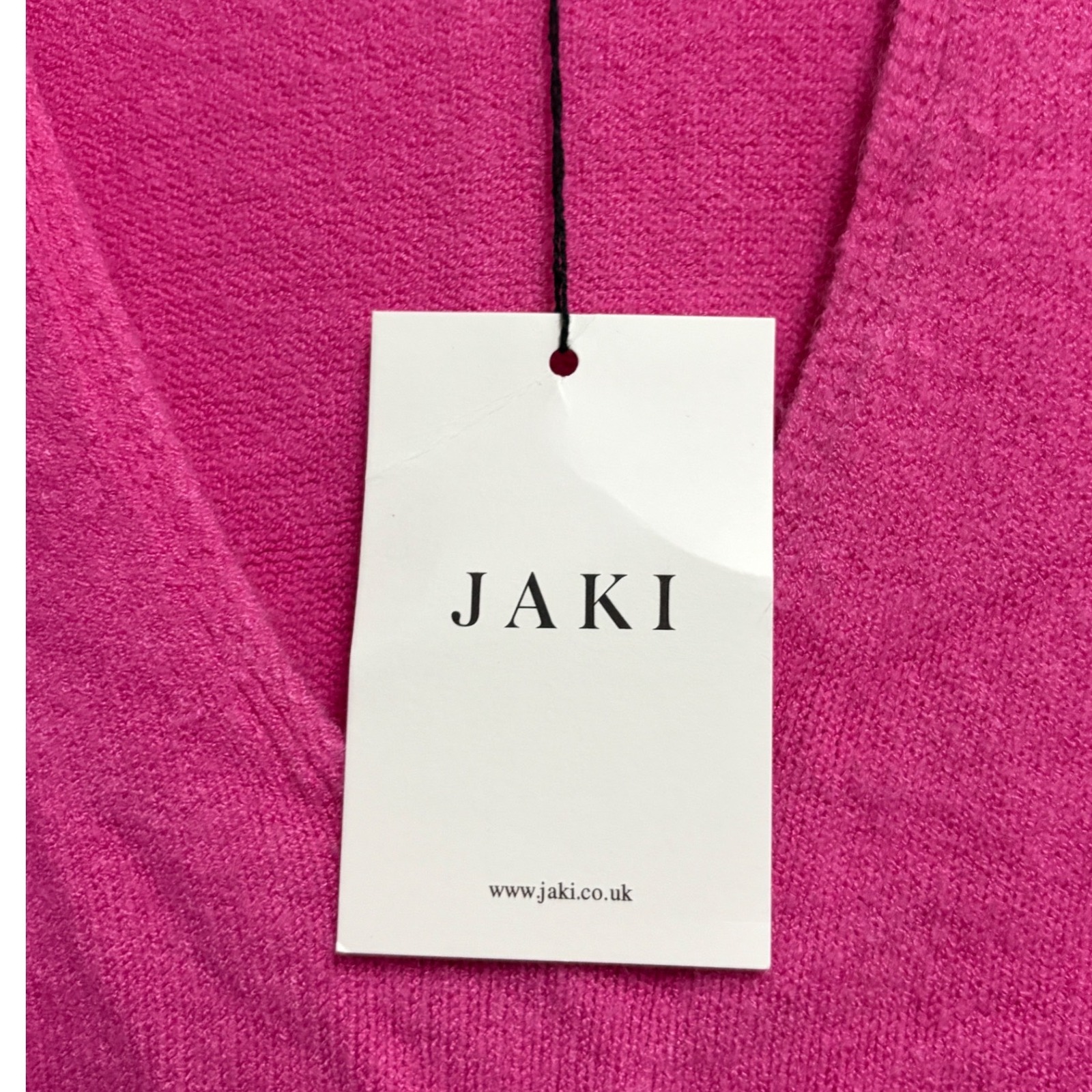 Jaki London V-Neck Hot Pink Poncho Sweater Pockets One Size — image 5 of 7